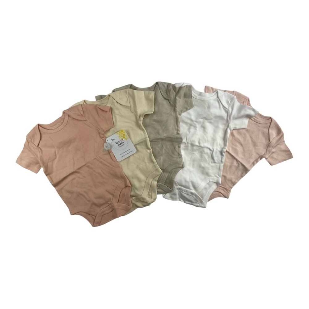 Burt's Bees Baby Onsies 5-PACK 100% Organic Cotton Size 3-6 Months NWT